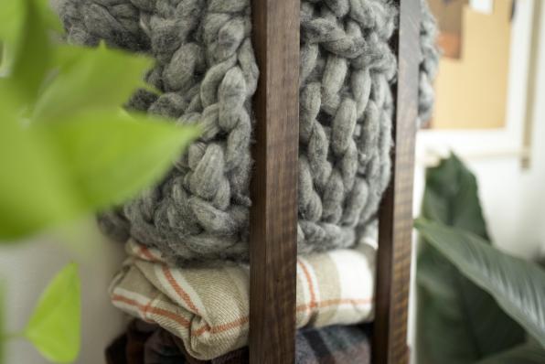 Walnut Wall Rack – Minimalist Blanket or Towel Holder by The Iron Roots Designs