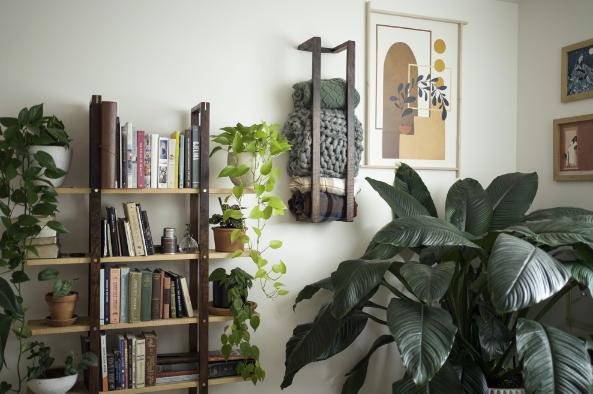 Walnut Wall Rack – Minimalist Blanket or Towel Holder by The Iron Roots Designs