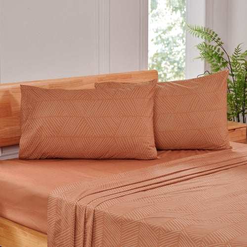 Recycled Microfiber Bed Sheet Set | Modern Diamond Pattern