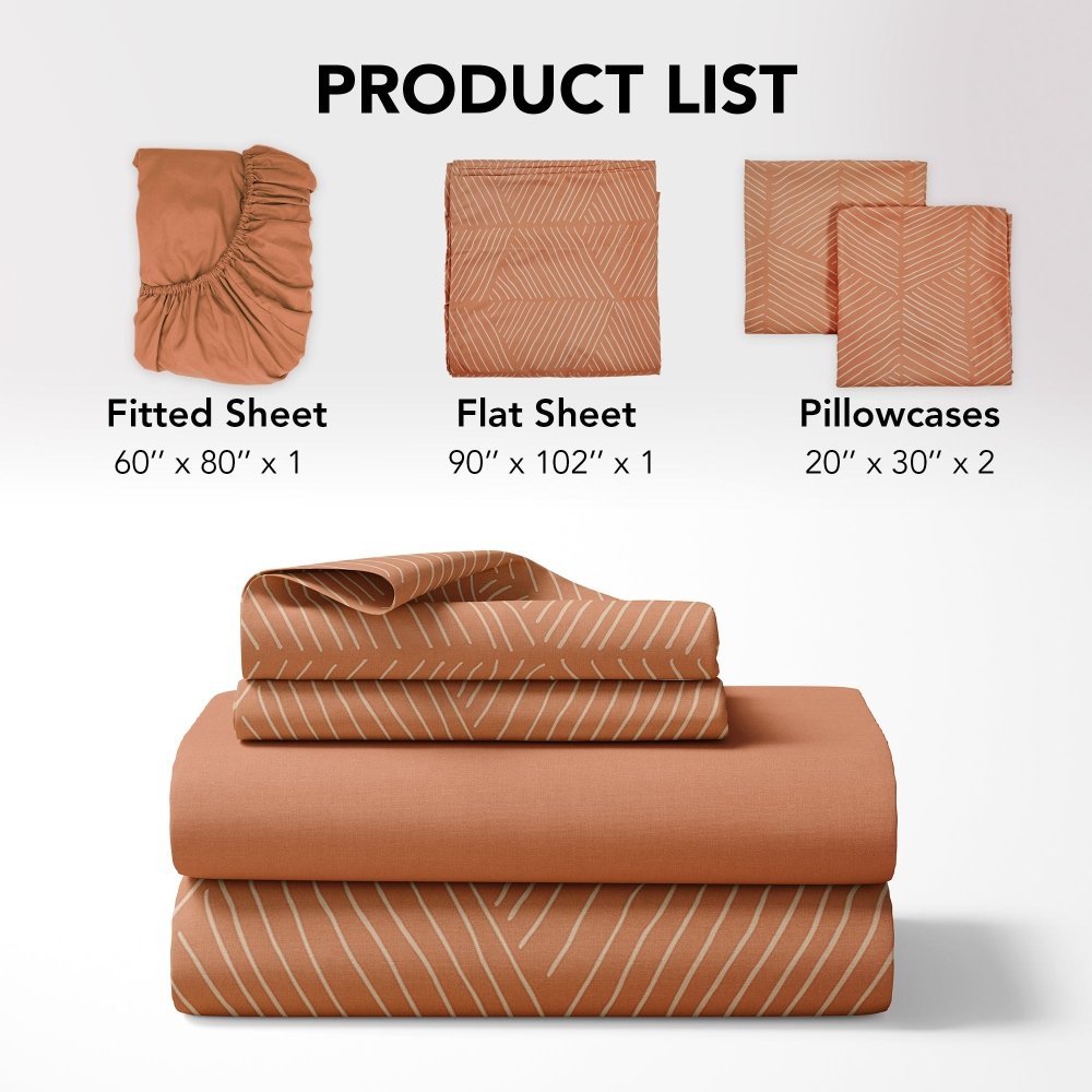 Recycled Microfiber Bed Sheet Set | Modern Diamond Pattern