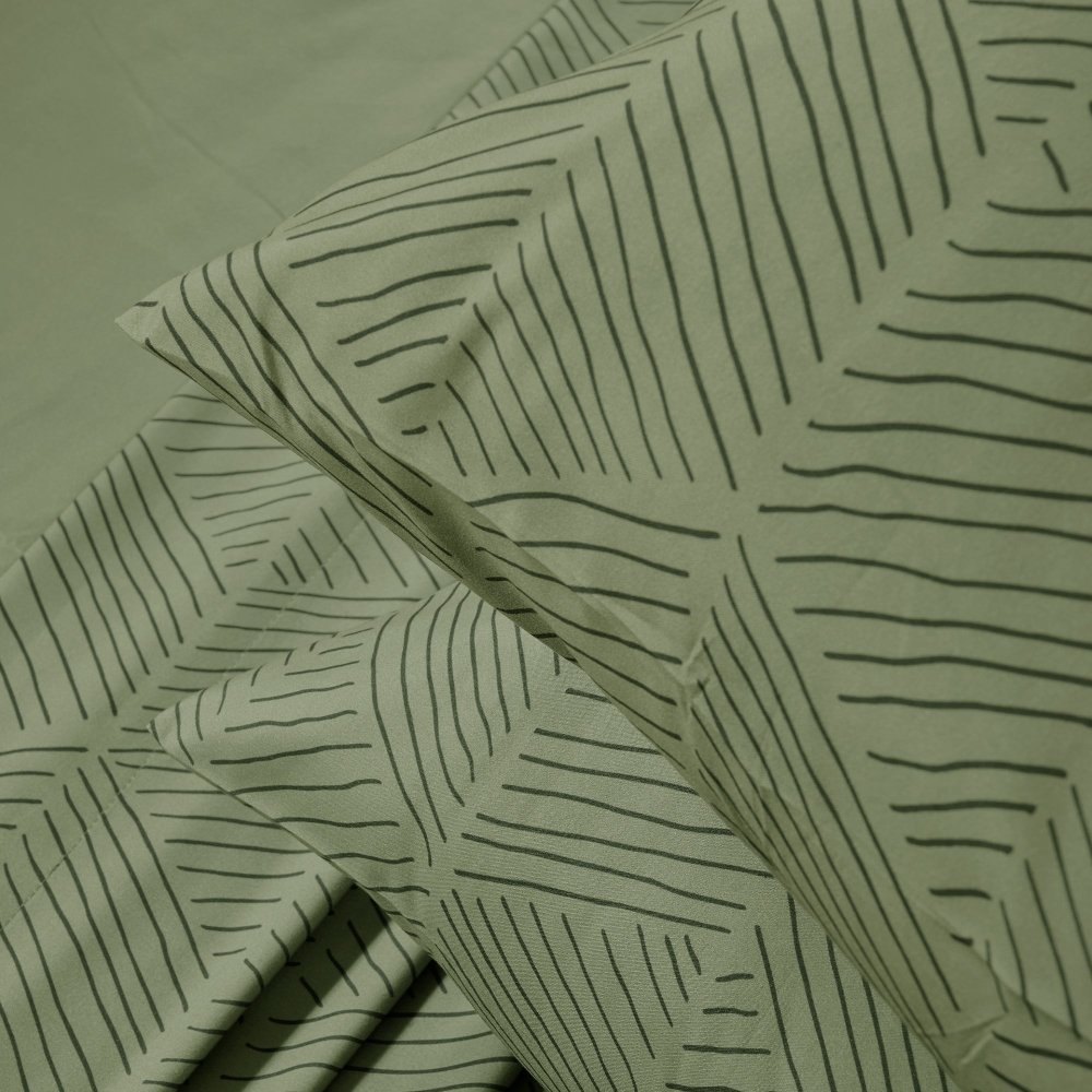 Recycled Microfiber Bed Sheet Set | Modern Diamond Pattern