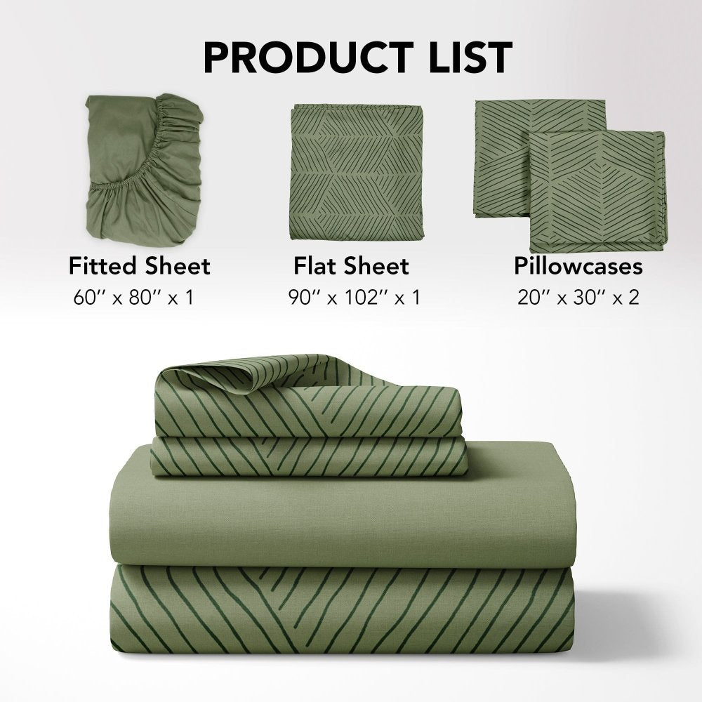 Recycled Microfiber Bed Sheet Set | Modern Diamond Pattern