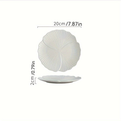 White Petal Ceramic Dinner Plates