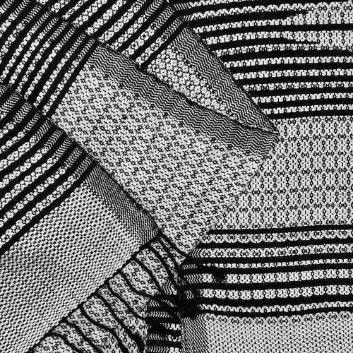 Artisan Woven Cotton Throw – Cambodian Handloom Stripes + Fringe