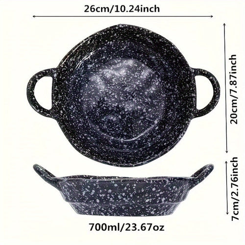 Octagonal Double Ear Ceramic Plate Set – Stylish & Functional