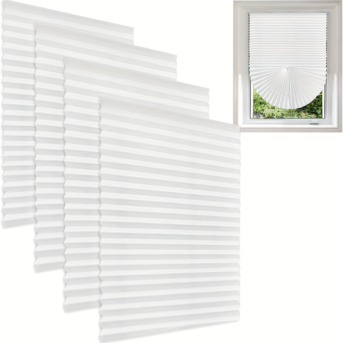 Self-Adhesive Pleated Fabric Shades | No-Drill, Cut-to-Size Cordless Blinds