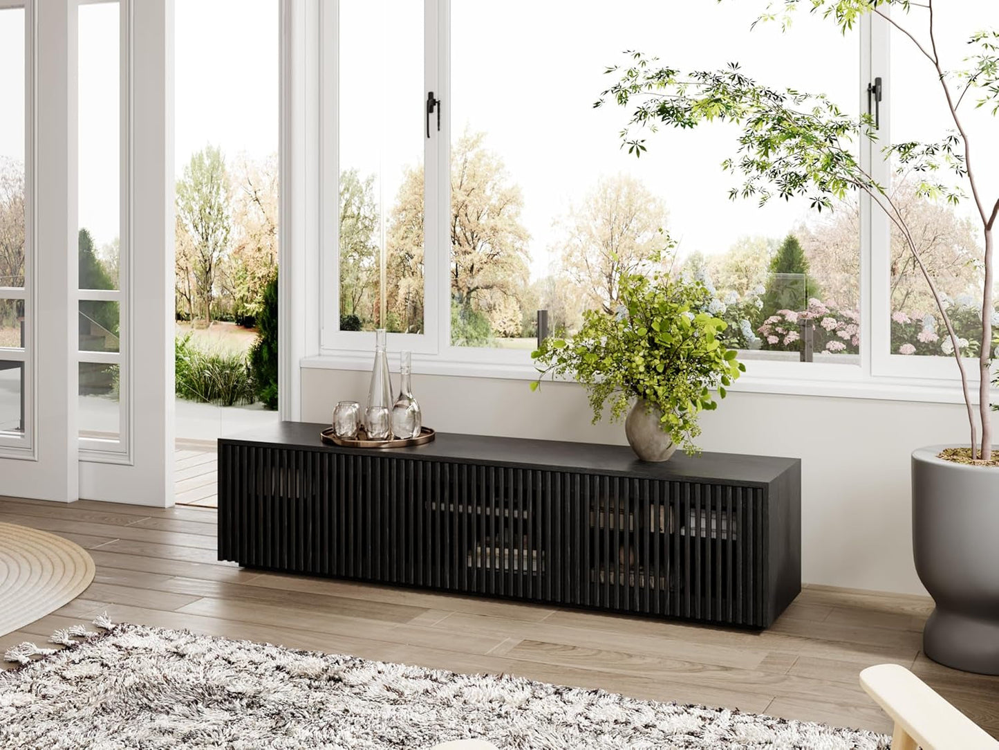 Mid-Century Modern Solid Wood TV Stand for TVs up to 65 Inches