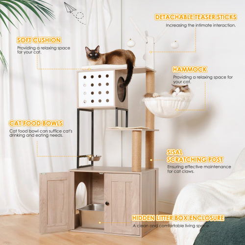 All-in-One Cat Tower for Indoor Cats – Play, Rest & Hide