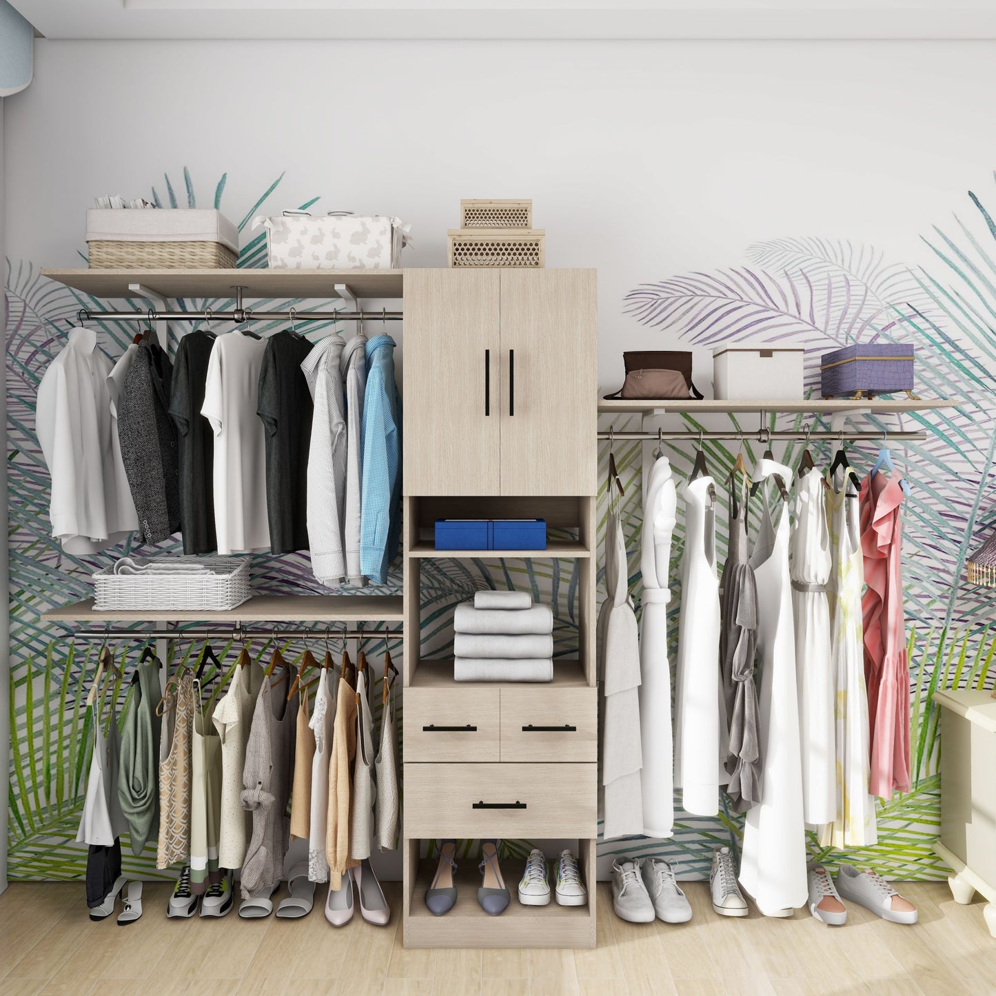 Closet System Walk with 3 Drawers 2 Doors