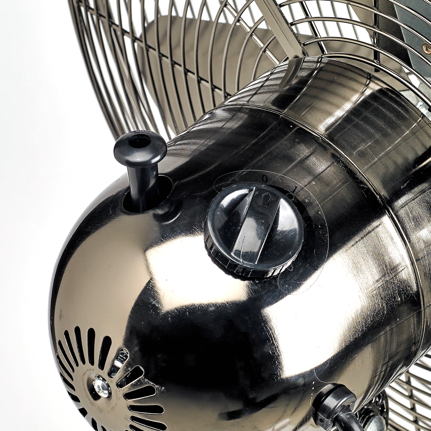 Pearl Black Metal Floor Fan - Adjustable Height