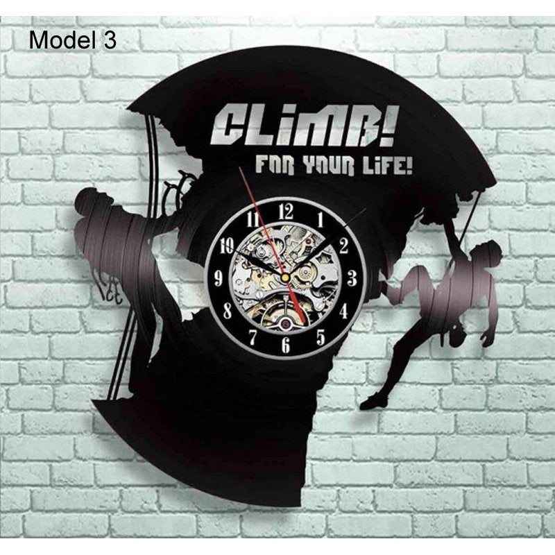 "The Ascent" - Climber's Motivational Vinyl Record Wall Clock