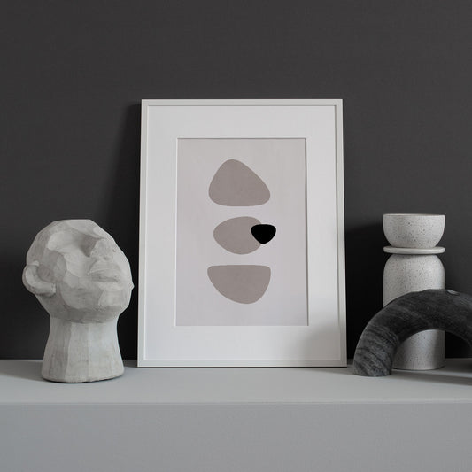 Minimalist Earth-Tone Abstract Art Print – Neutral Geometric Wall Decor