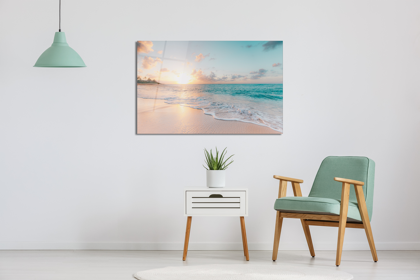 Sea & Waves Tempered Glass Wall Art – Ocean-Inspired Coastal Décor
