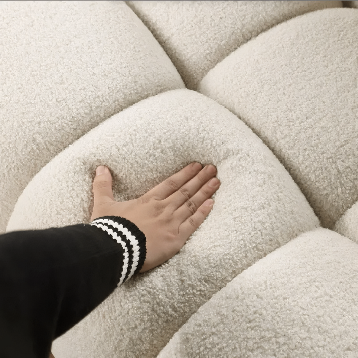 Bold Volume. Soft Soul. Designed for the modern American home, this marshmallow-shaped masterpiece pairs sculptural form with serene comfort