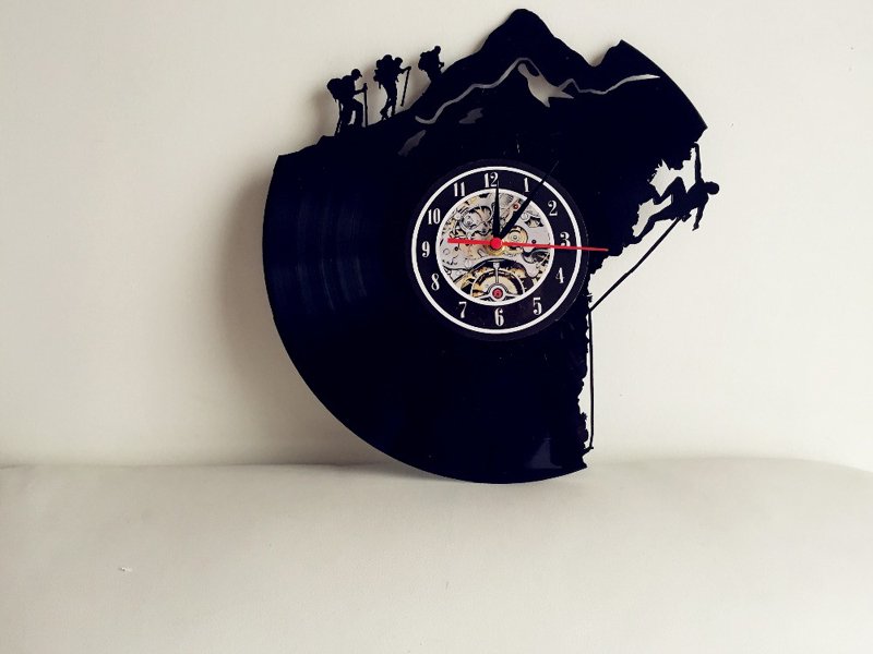 "The Ascent" - Climber's Motivational Vinyl Record Wall Clock