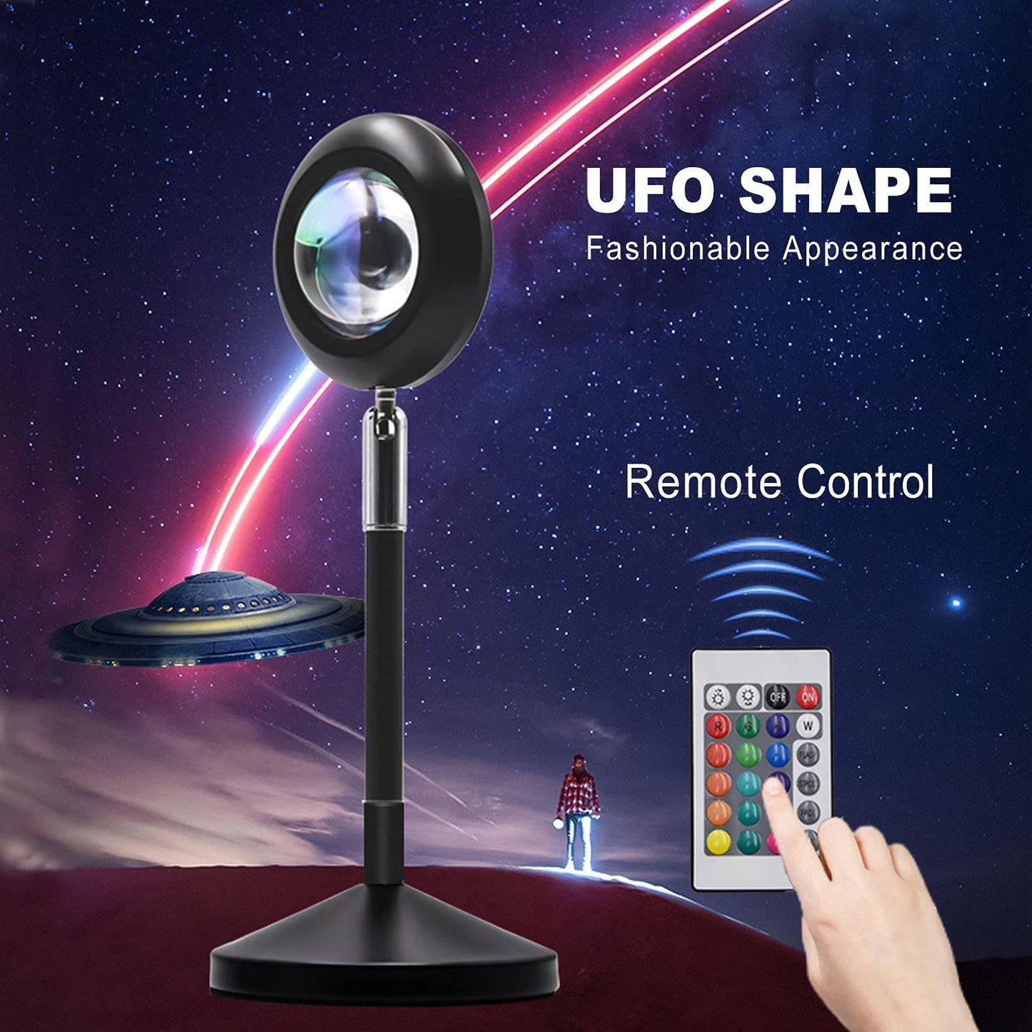 Rotating Sunset Lamp – Rainbow & Ambient Glow