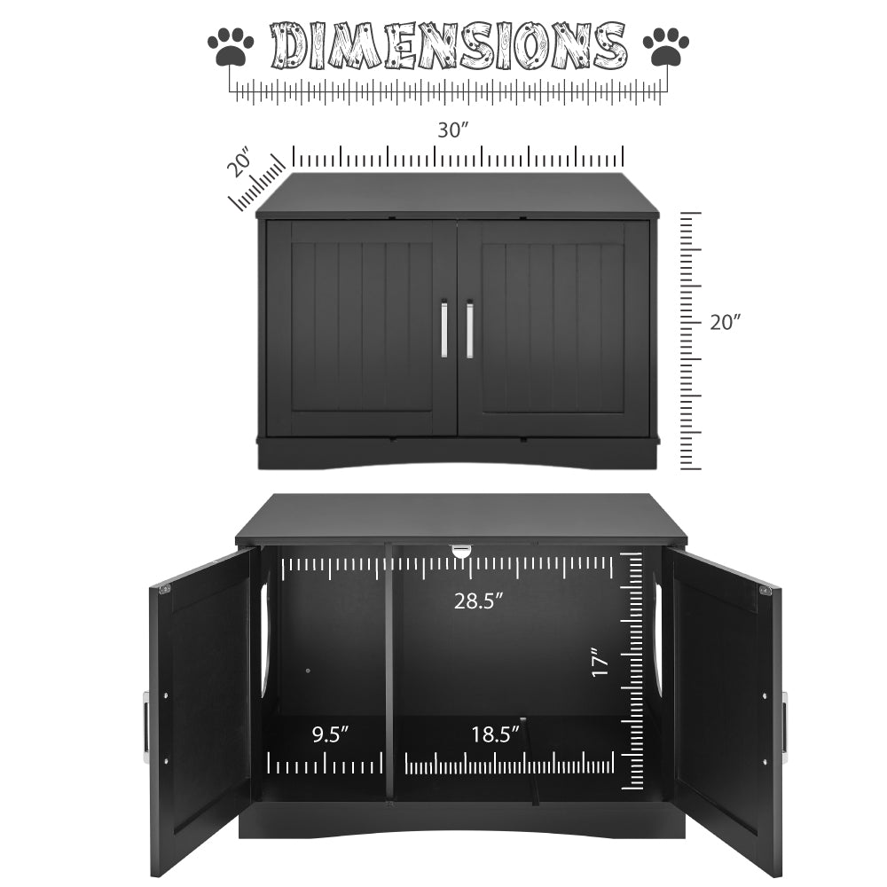 Large Litter Box Enclosure Cabinet | Doubles as a Modern End Table