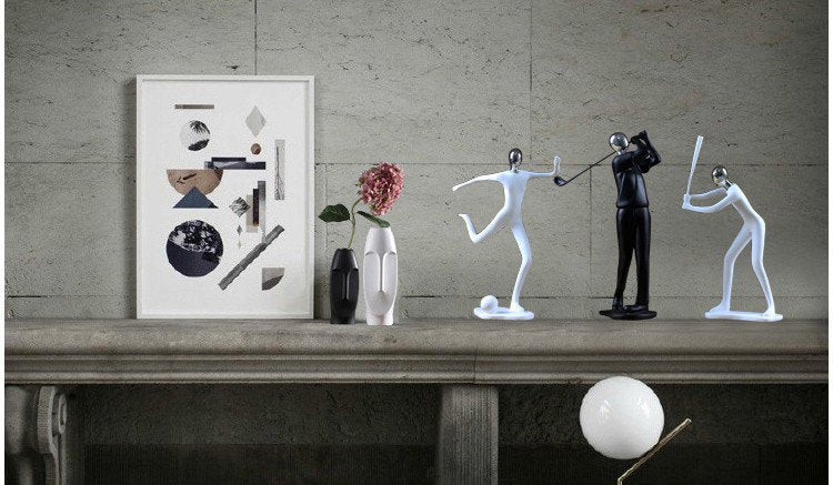 Nordic-style abstract art statue for office and living room design