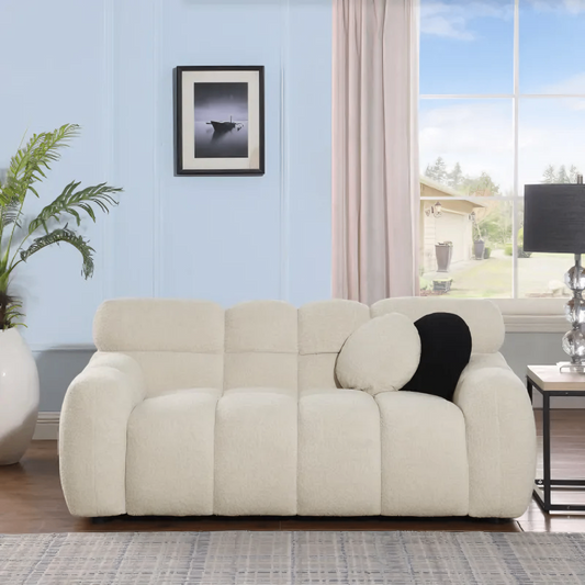 Bold Volume. Soft Soul. Designed for the modern American home, this marshmallow-shaped masterpiece pairs sculptural form with serene comfort