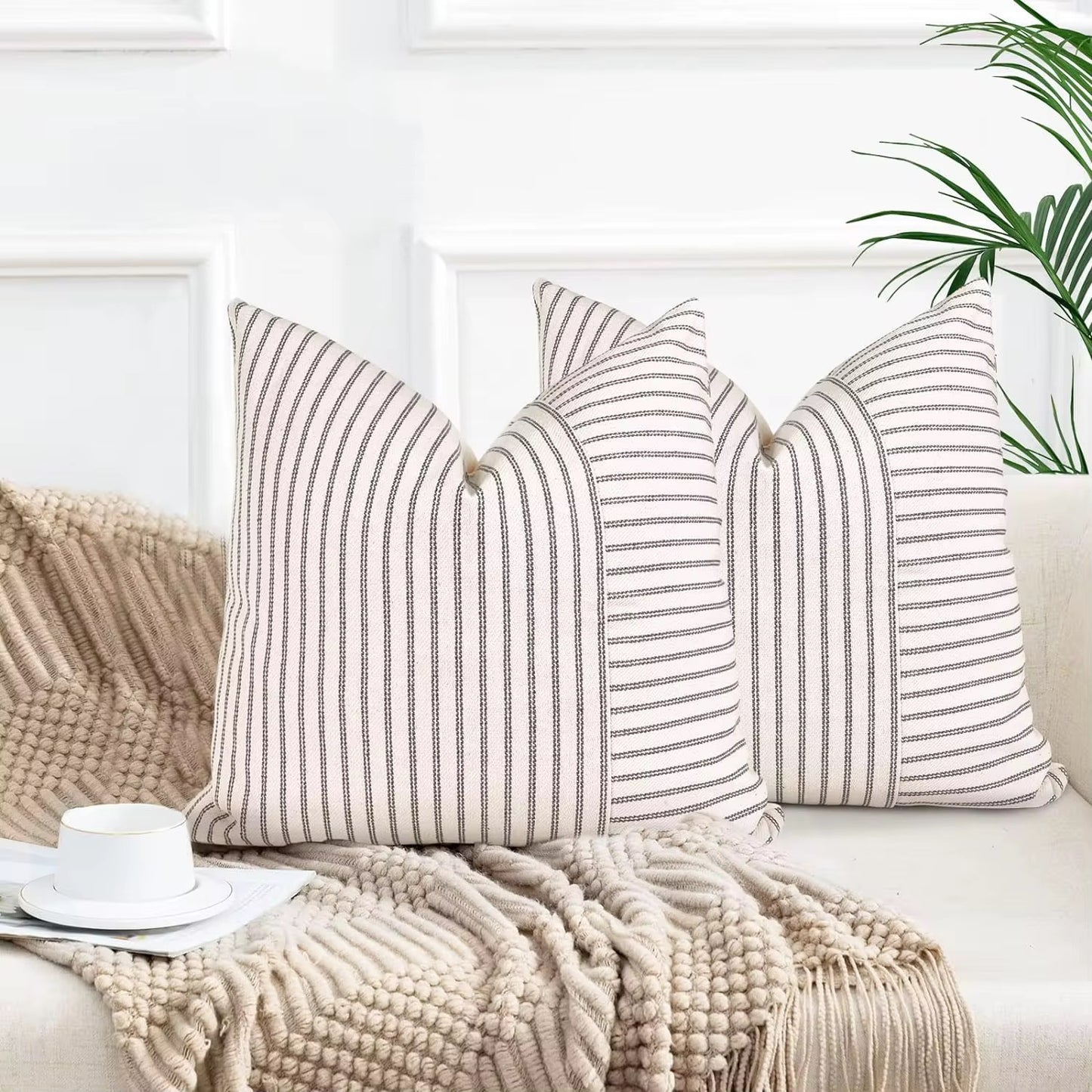 Pinstripe Throw Pillow Covers