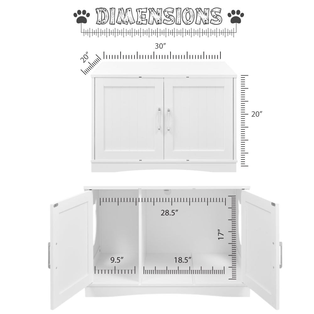 Large Litter Box Enclosure Cabinet | Doubles as a Modern End Table
