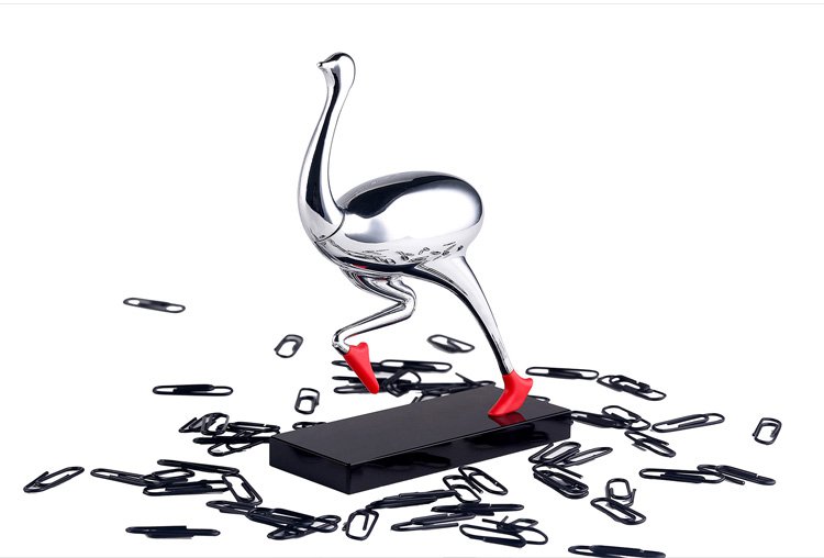 Whimsical Magnetic Desk Organizer – Ostrich Edition