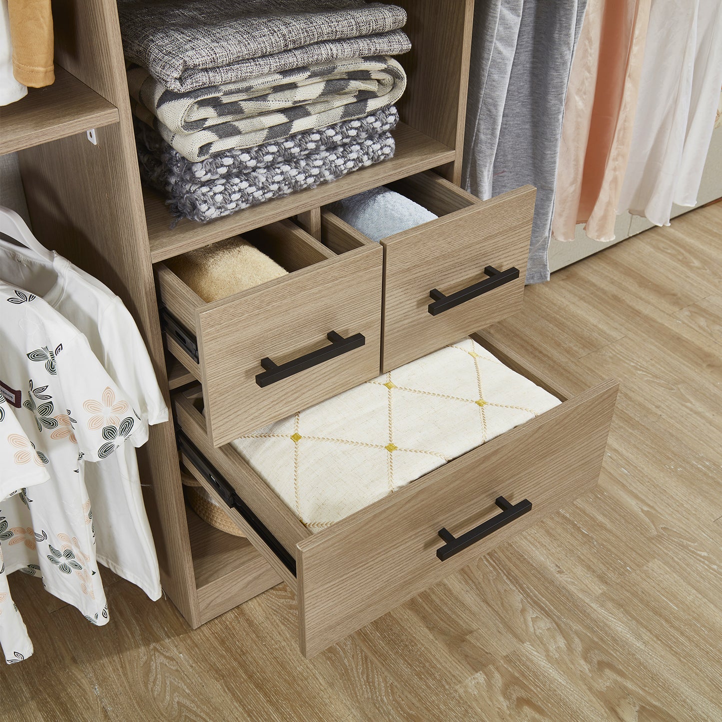 Closet System Walk with 3 Drawers 2 Doors