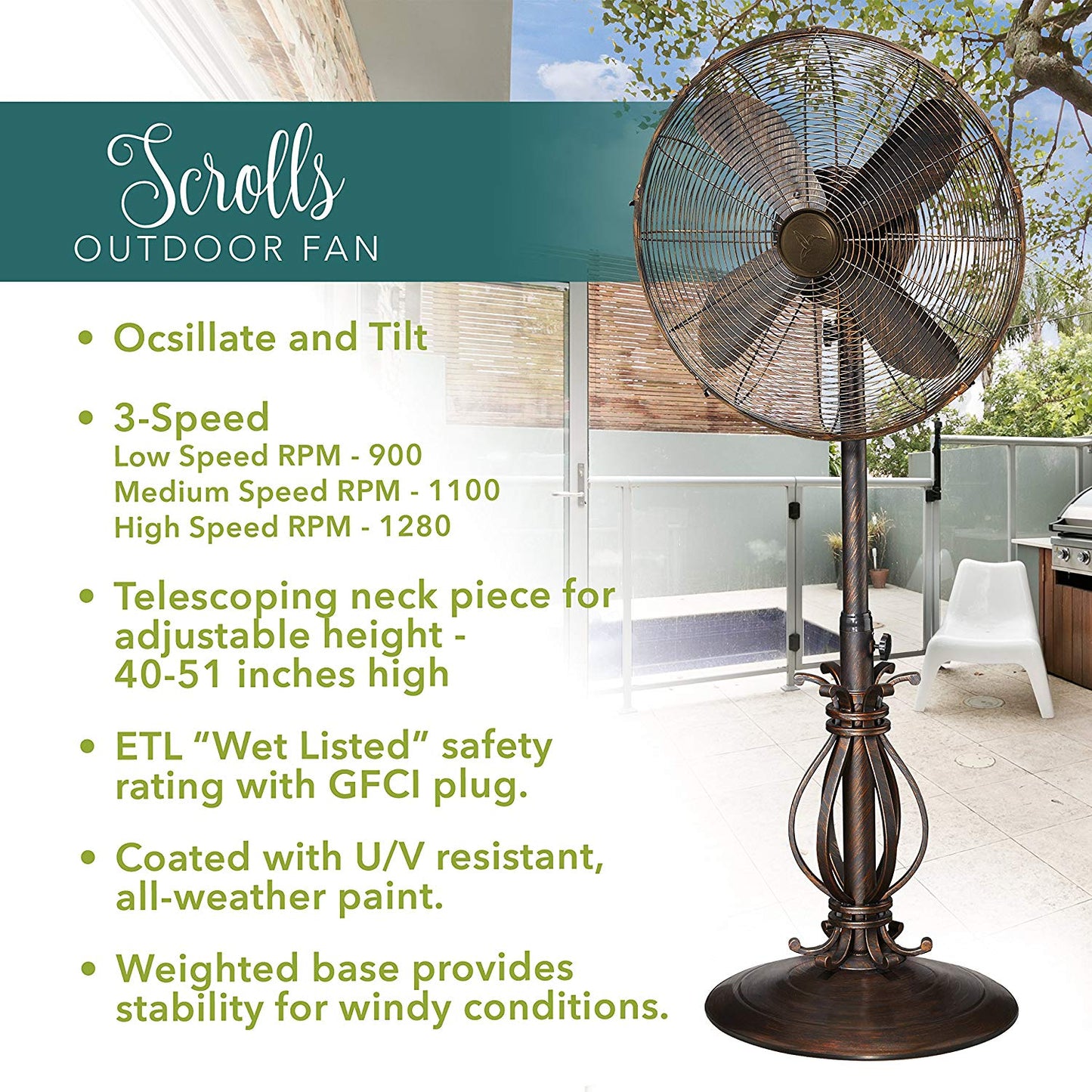 Cast Metal Oscillating Fan