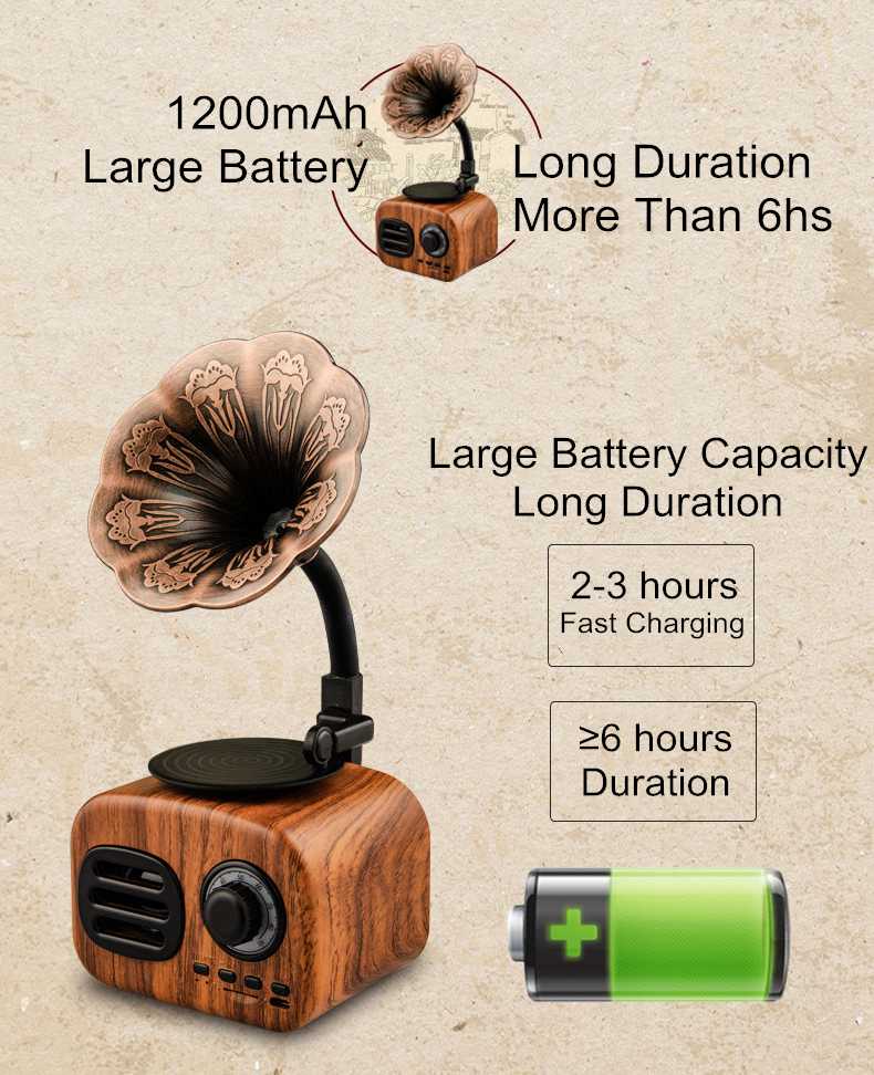 Vintage-Style Bluetooth Speaker | Portable with TF Card Slot