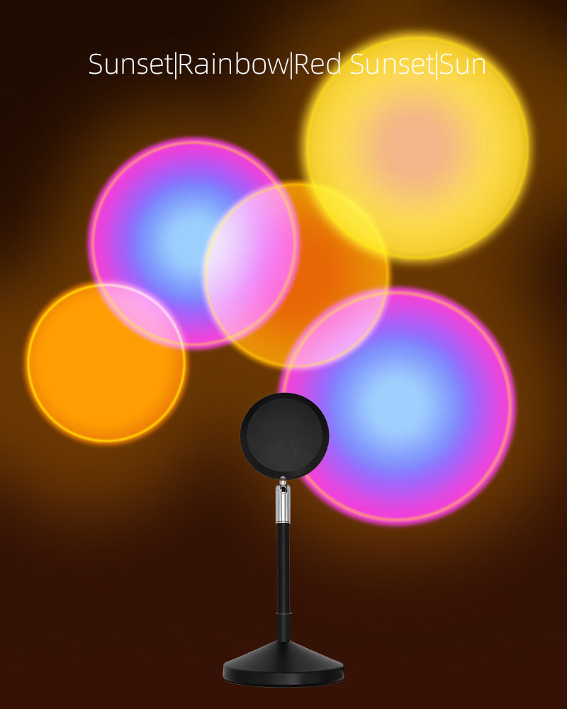 Rotating Sunset Lamp – Rainbow & Ambient Glow