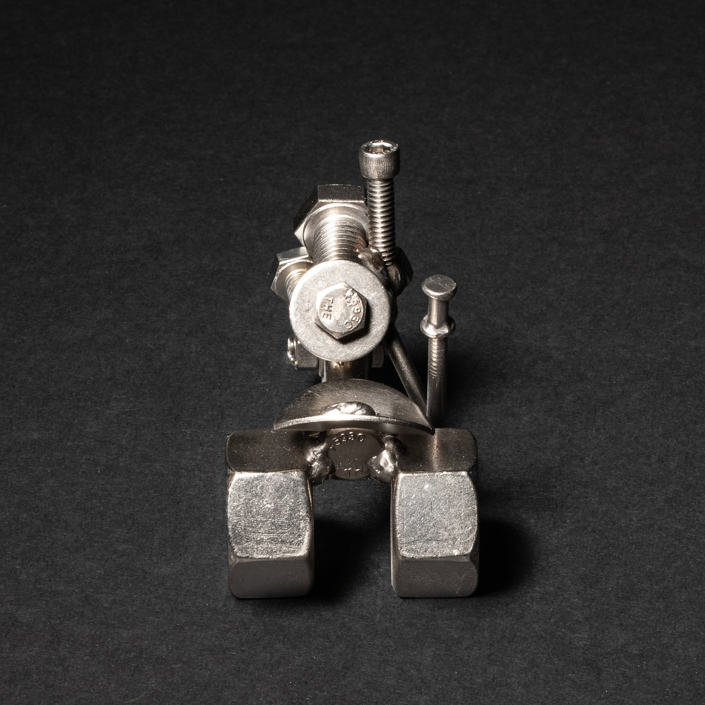 Welded Steel Tractor Figurine for Desk & Home