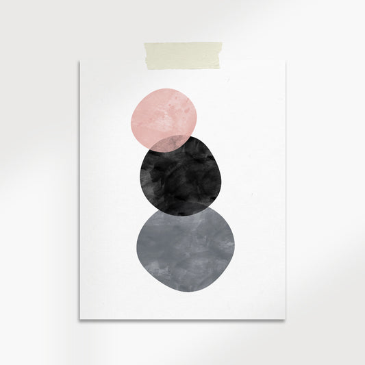 Stacked Minimalist Abstract Print – Modern Matte Wall Art