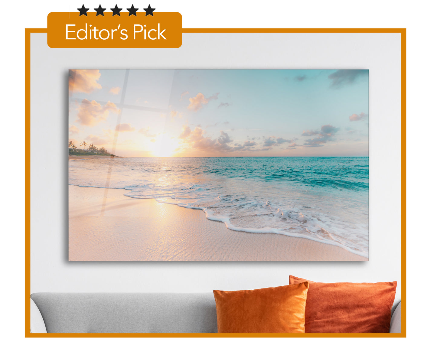 Sea & Waves Tempered Glass Wall Art – Ocean-Inspired Coastal Décor