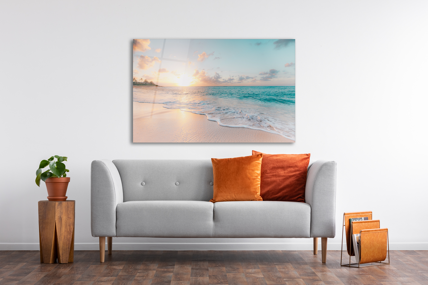 Sea & Waves Tempered Glass Wall Art – Ocean-Inspired Coastal Décor