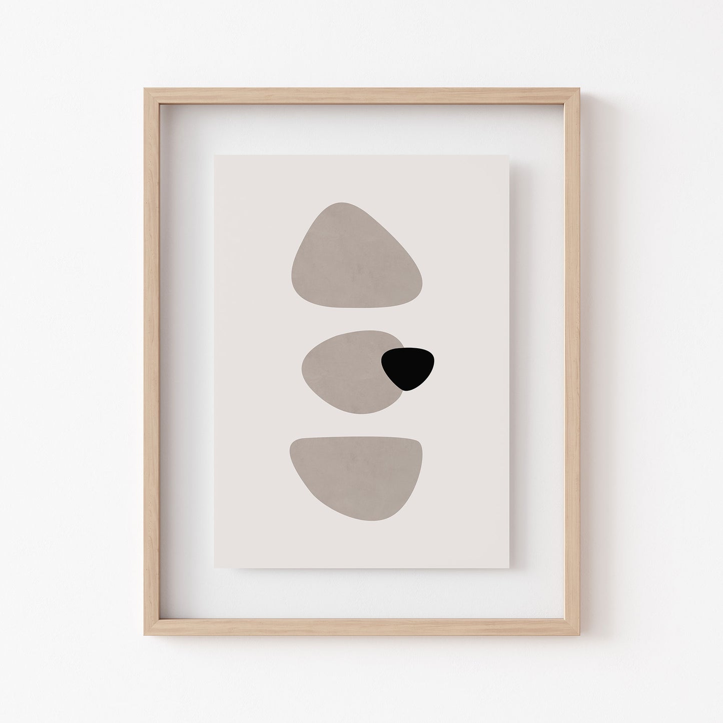 Minimalist Earth-Tone Abstract Art Print – Neutral Geometric Wall Decor