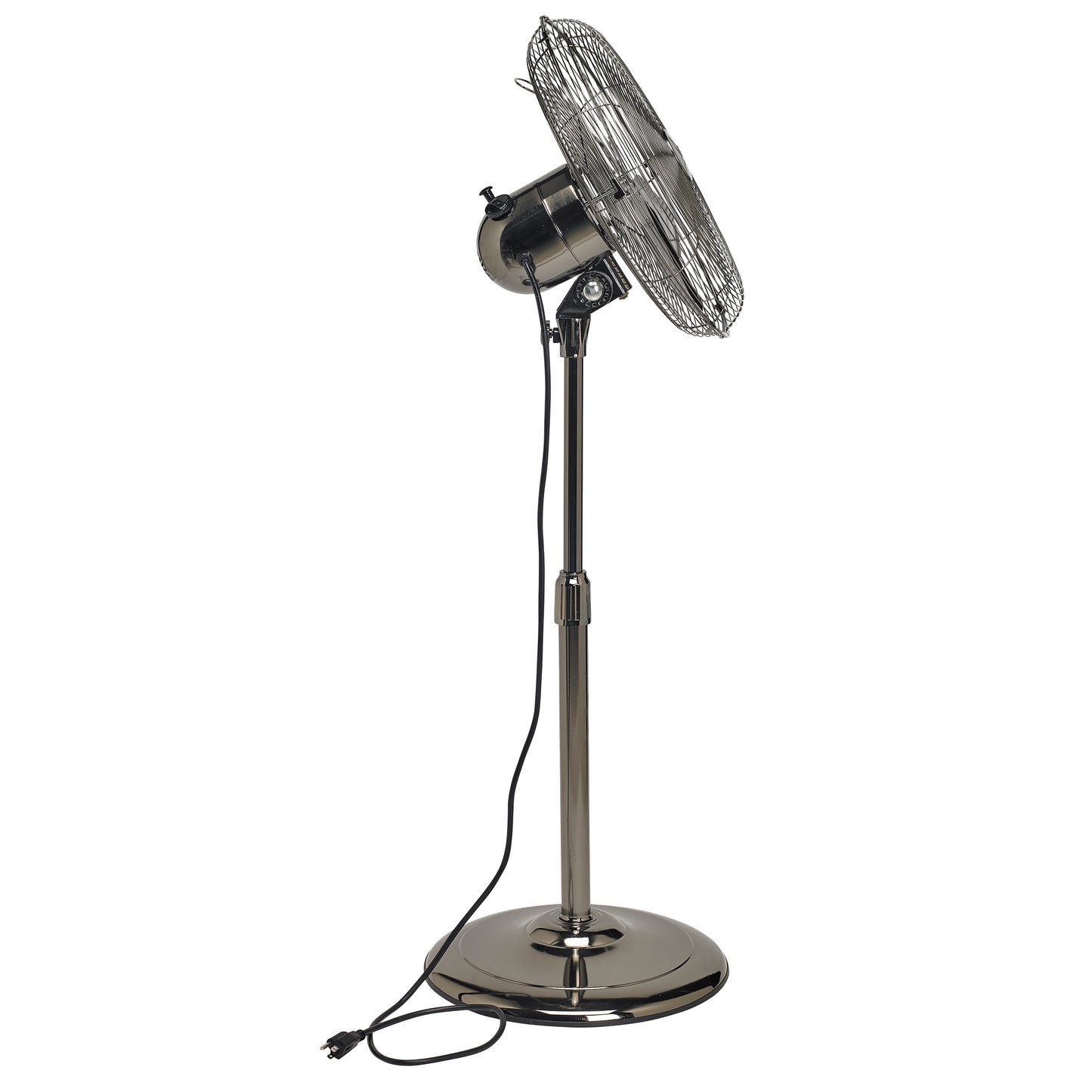 Pearl Black Metal Floor Fan - Adjustable Height