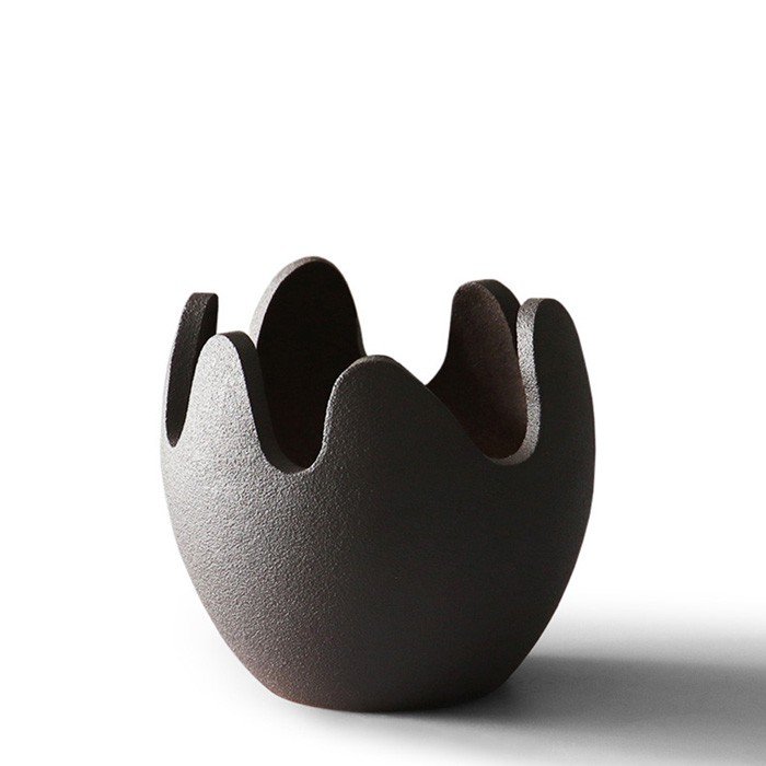 Handmade Ceramic Eggshell Flower Pot - Abstract Art
