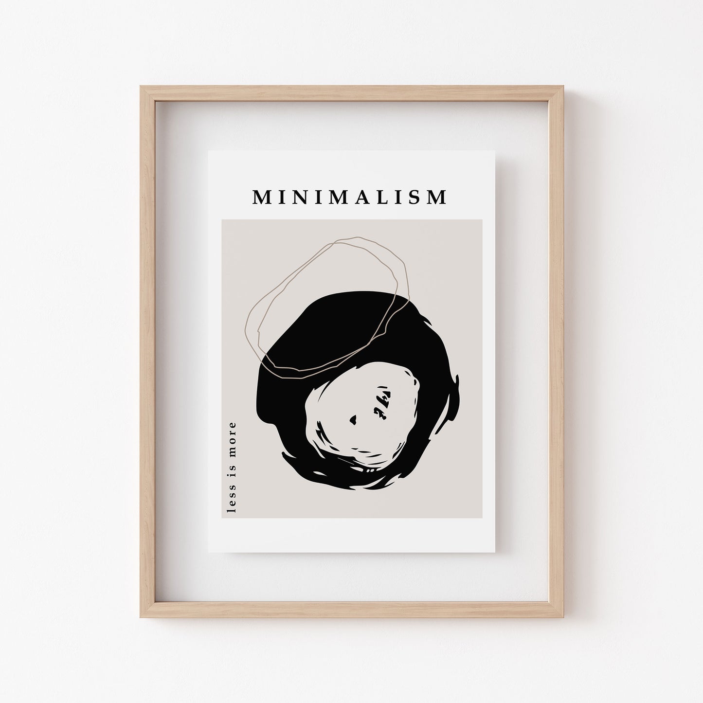 Minimalist Ink Swirl Wall Art – “Less Is More” Print