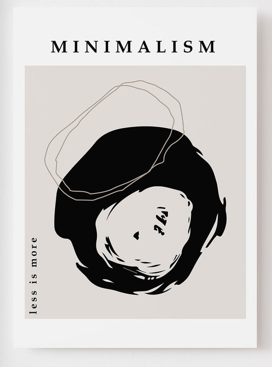 Minimalist Ink Swirl Wall Art – “Less Is More” Print