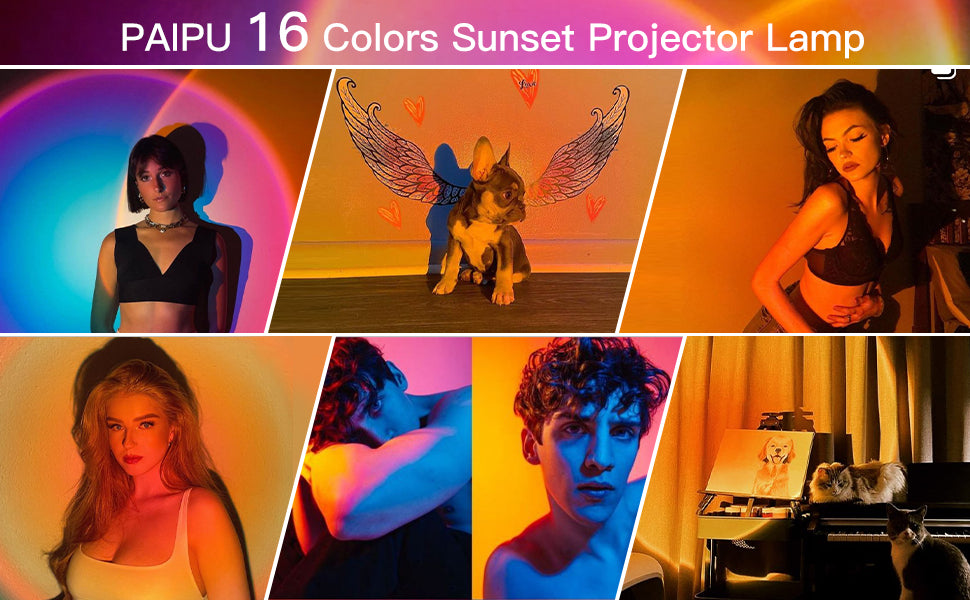 Rotating Sunset Lamp – Rainbow & Ambient Glow