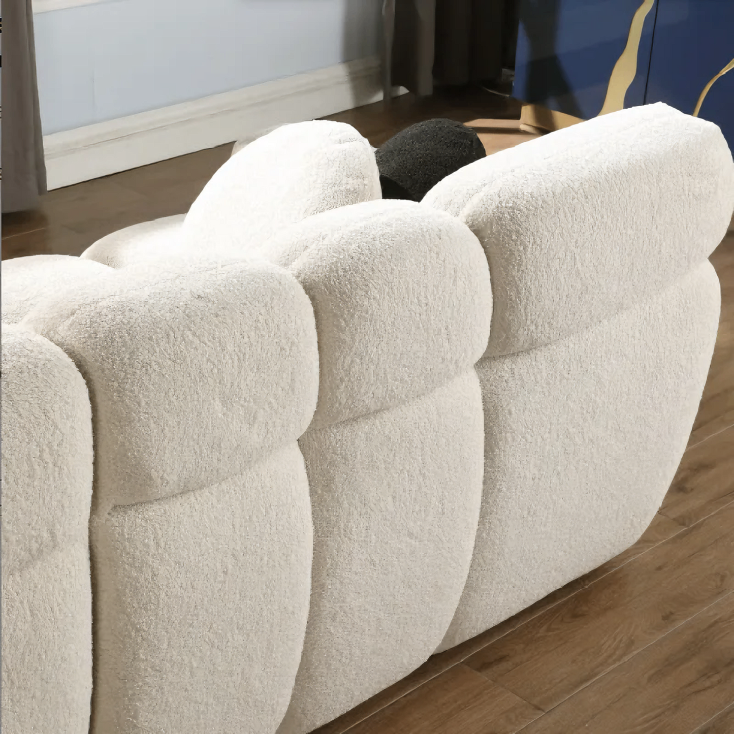 Bold Volume. Soft Soul. Designed for the modern American home, this marshmallow-shaped masterpiece pairs sculptural form with serene comfort