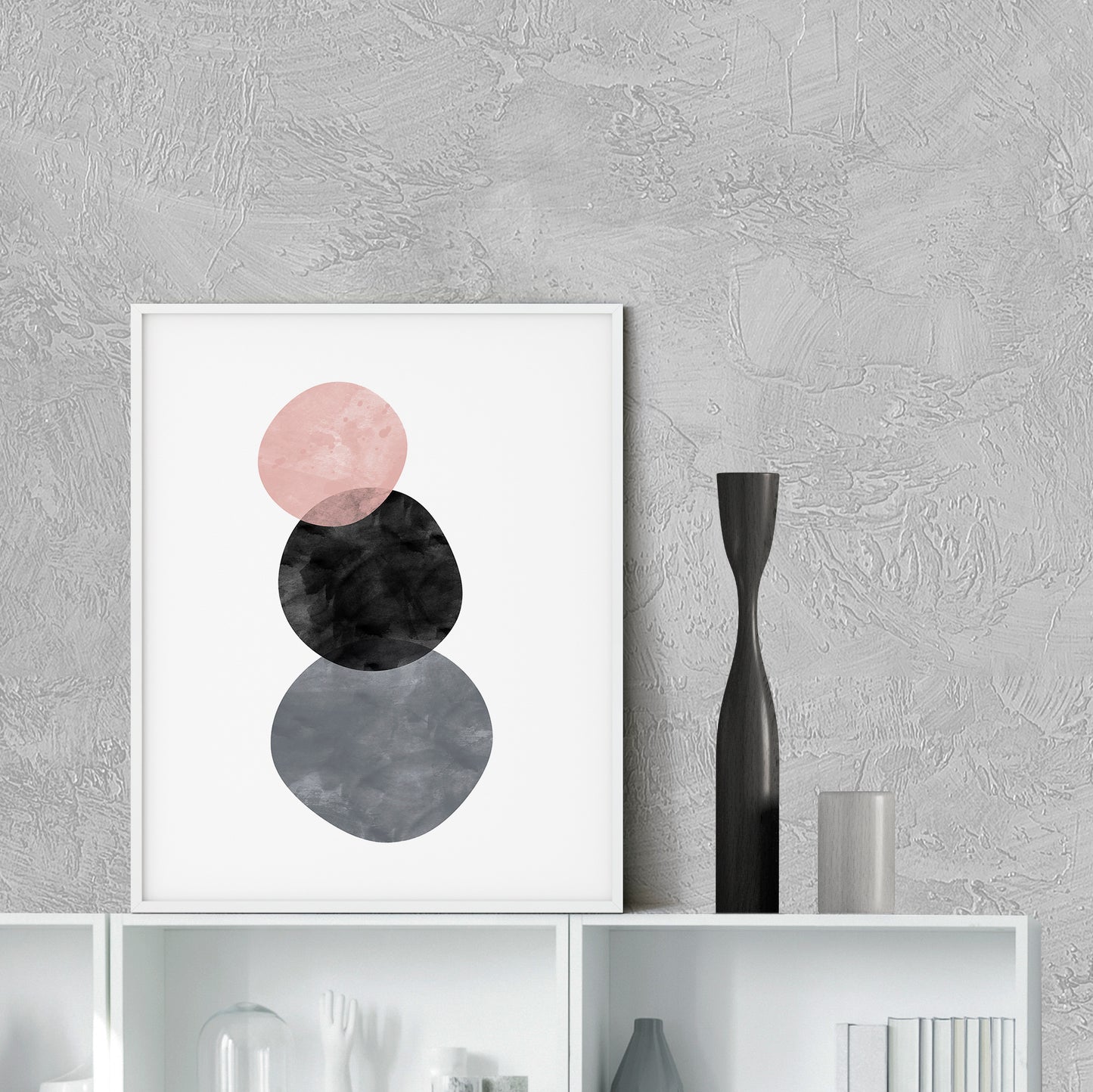Stacked Minimalist Abstract Print – Modern Matte Wall Art