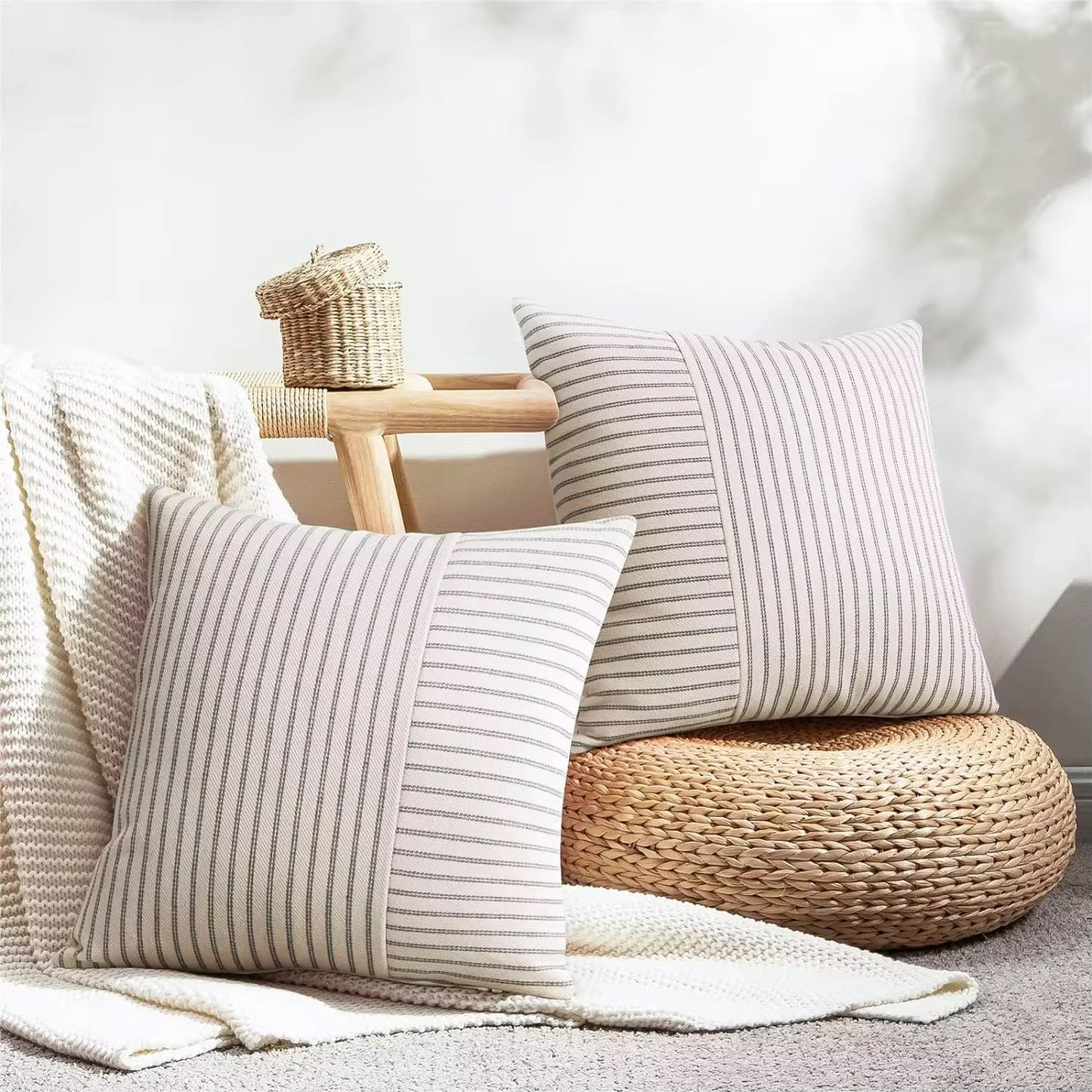 Pinstripe Throw Pillow Covers