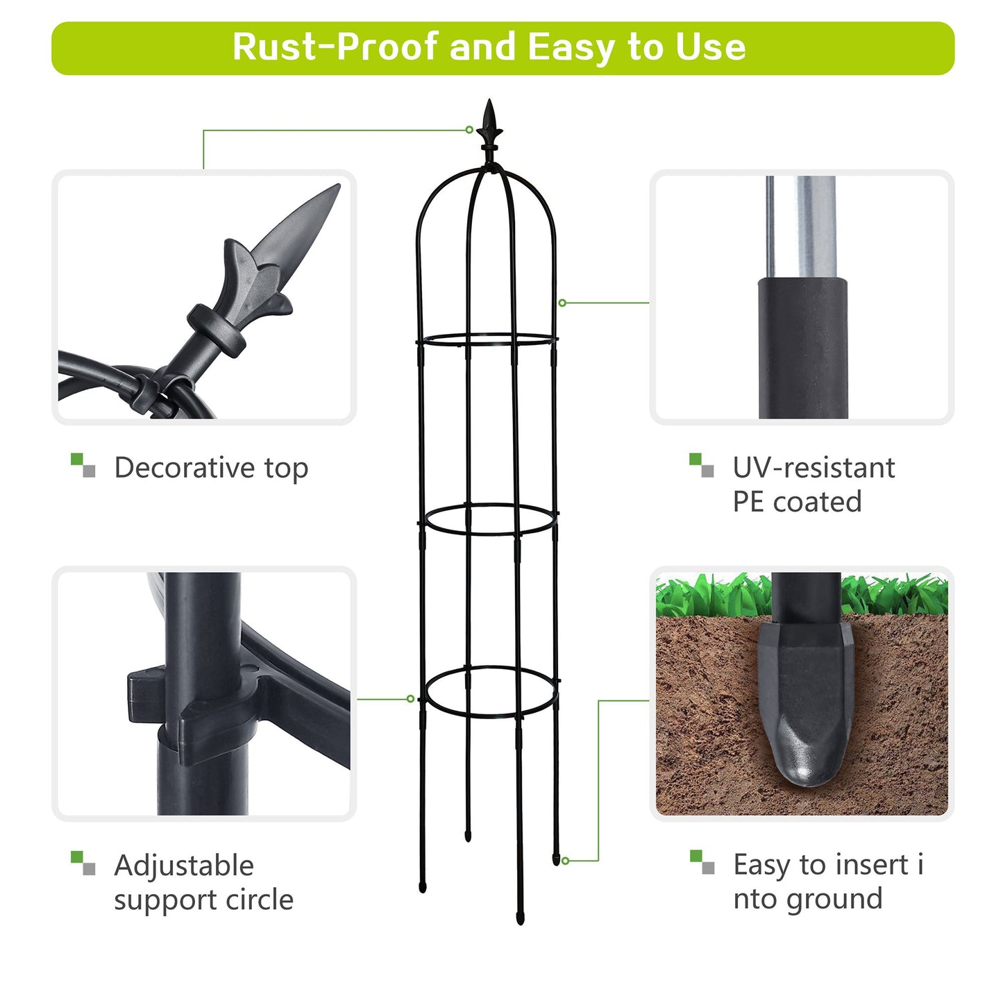 Adjustable metal plant support trellis for climbing vines