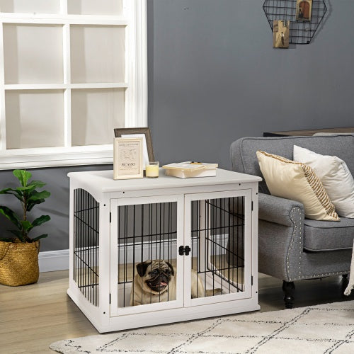 Space-Saving Dog Crate Coffee Table for Small to Medium Dogs
