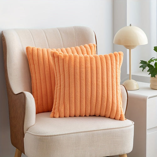 Luxury Plush Faux Fur Pillow Covers with Zipper Closure | Set of 2