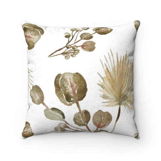 Soft Faux Suede Floral Pillow | with Double-Sided Print