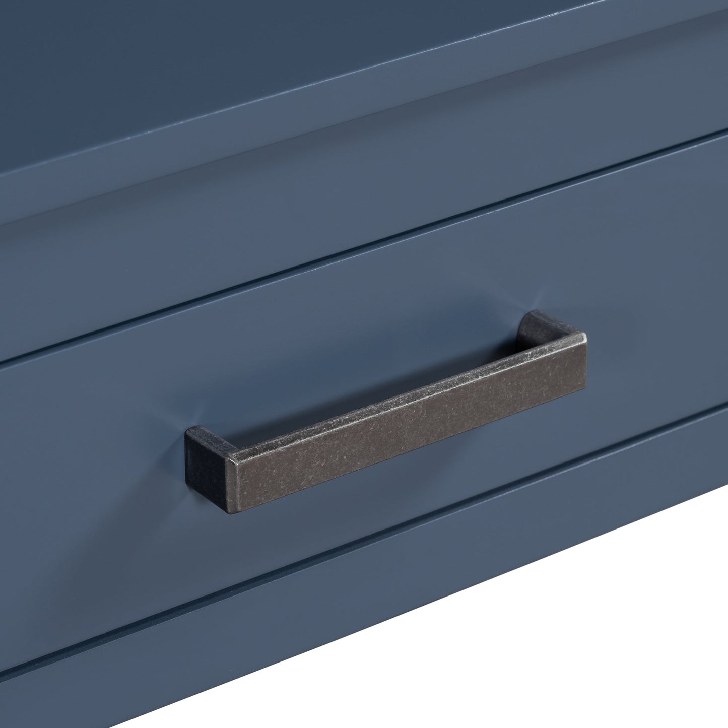 Navy Blue Console Table with Drawers & Shelf | Minimalist Sofa Table