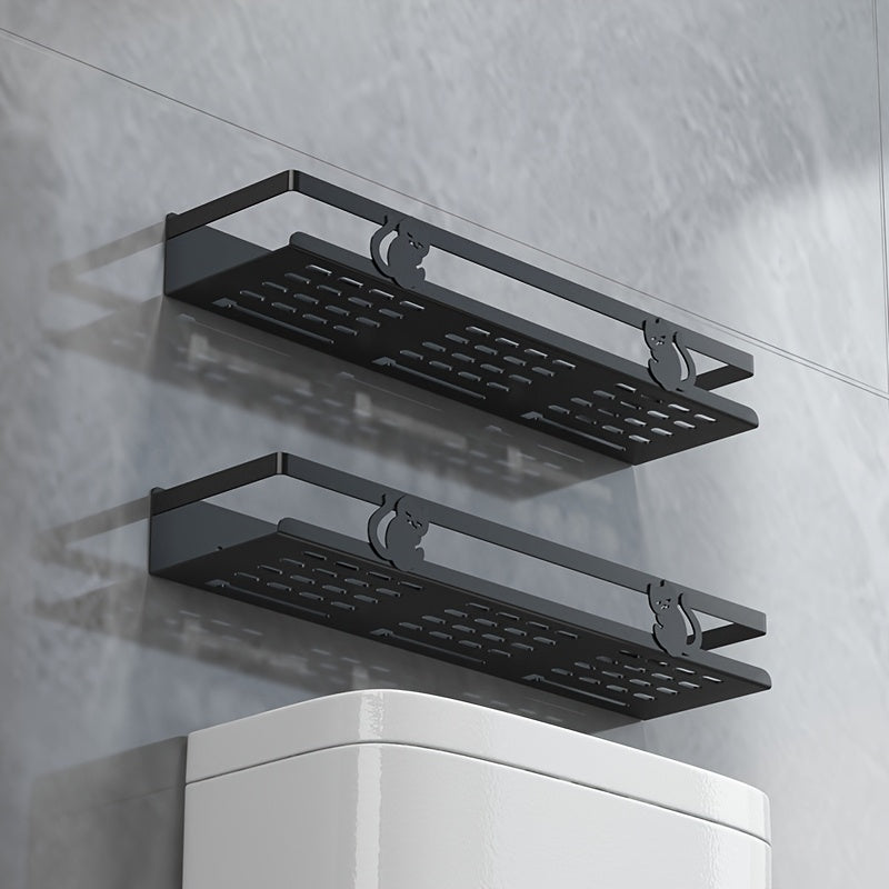 NoDrill Black Bathroom Storage Rack: The Space-Saving Gamechanger