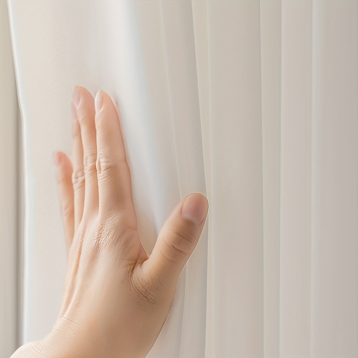 Country Rustic White Yarn Semi-Sheer Curtains